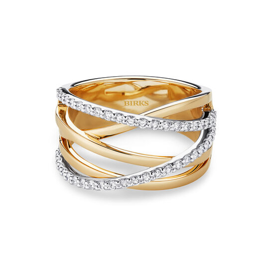 Birks Ros&eacute;e du Matin Diamond and Yellow Gold Ring - Front image number 0